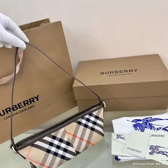 Official First Bag Ru Mini Burberry Bag-20*10*9CM Check 0516